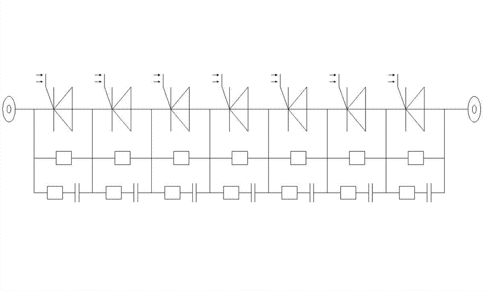 High-power discharge switching device based on light triggered thyristor