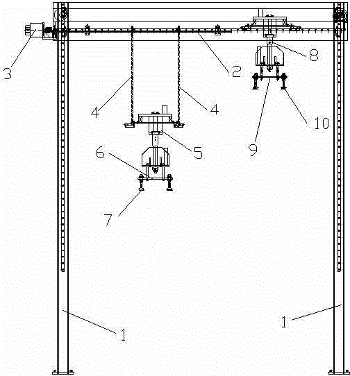 Suction cup type stacking machine