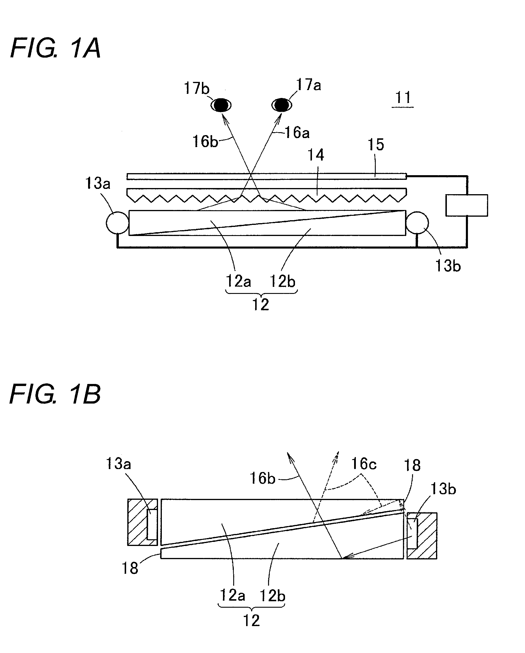 Area light source device and stereoscopic display device