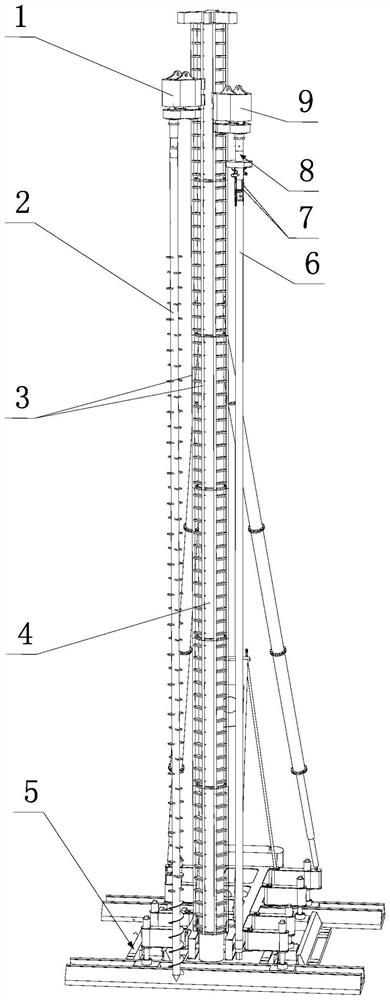Device and method for connecting or disconnecting drill rod and power head of hole-forming pile machine