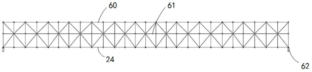 Prestressed truss end base structure and construction method