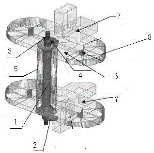 Dual-frequency rotary joint used capable of realizing S single-frequency and X single-frequency transmission