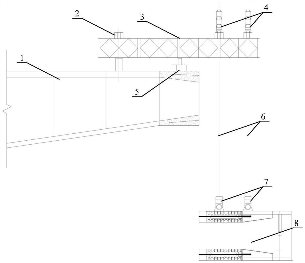 Hydraulic lifting and hoisting method for steel-concrete combined section