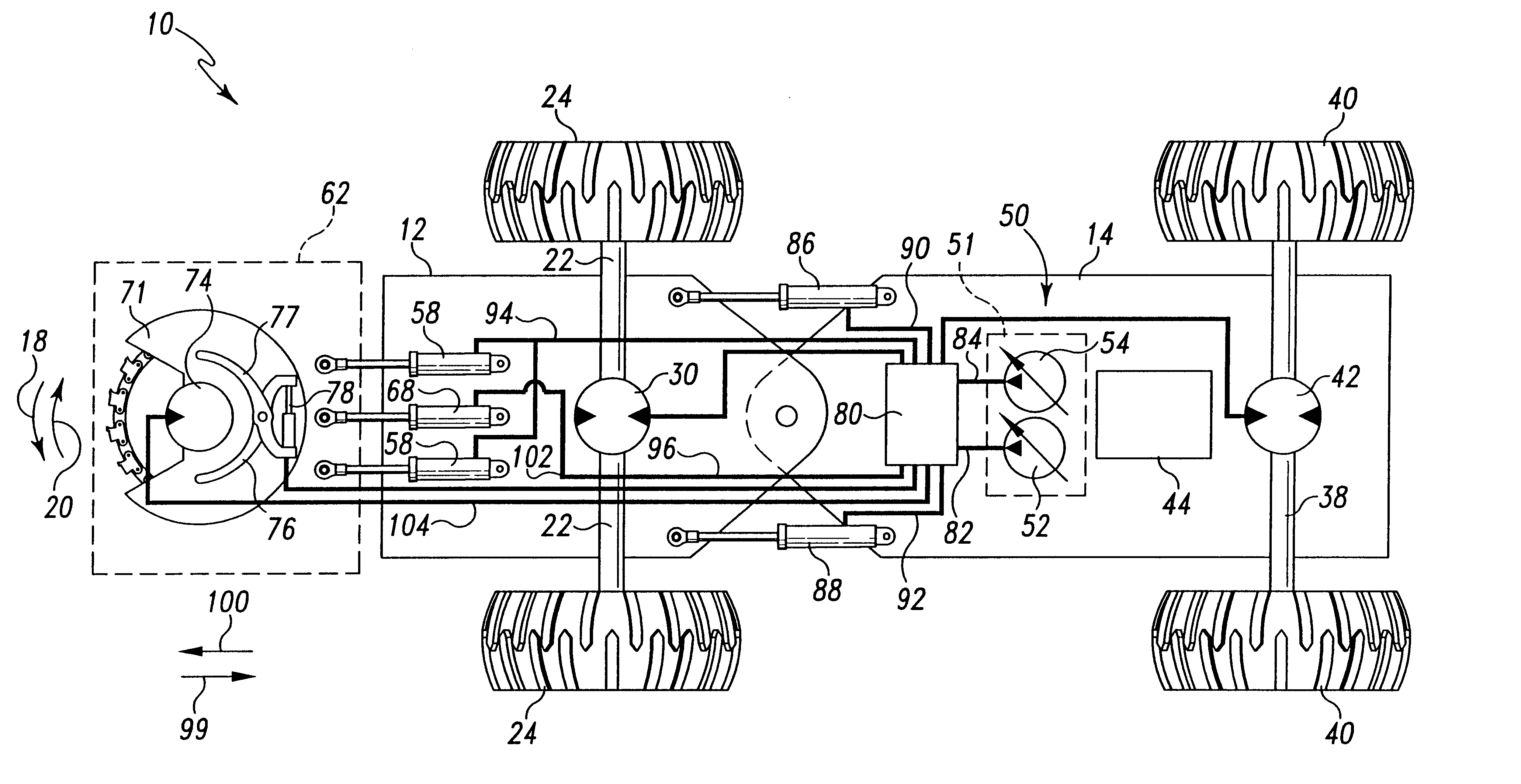 Method and apparatus for operating a hydraulic drive system of a feller-buncher