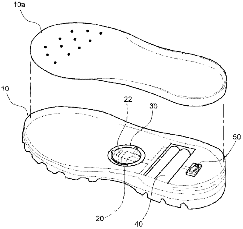 Magnetic vibration apparatus using external pressure, and shoe having same installed therein