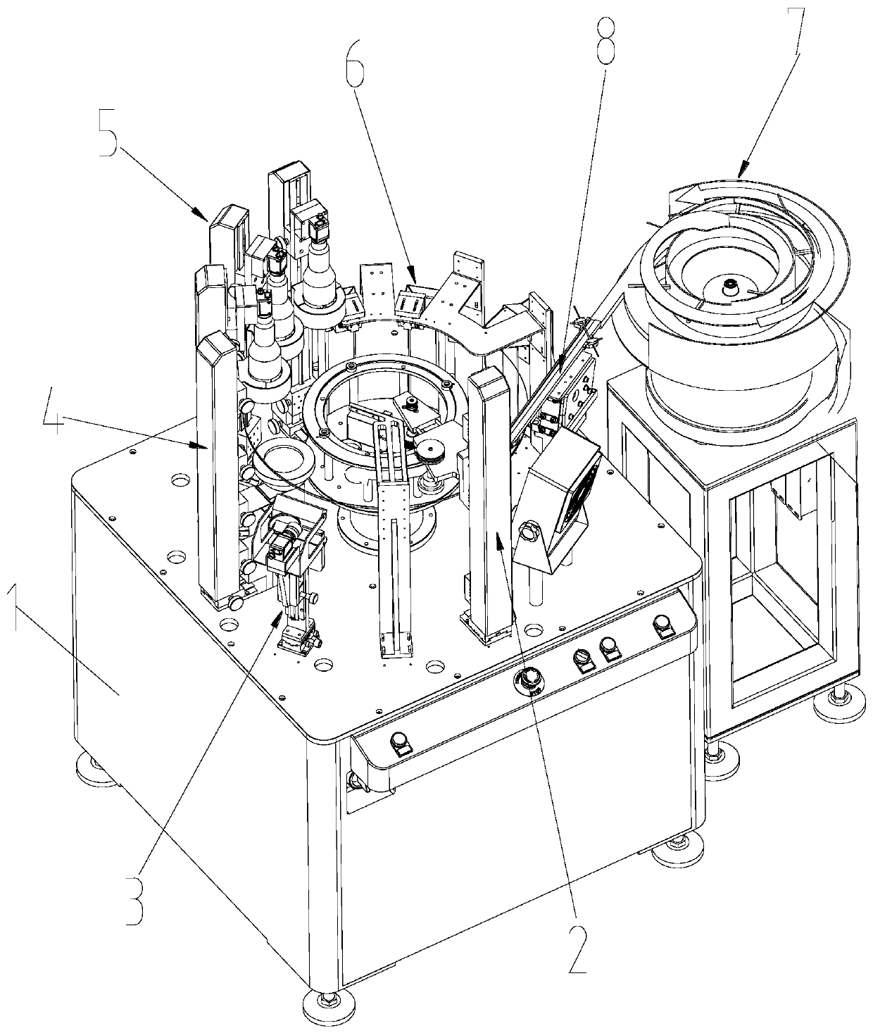 Universal multi-view workpiece flaw disc type inspection machine based on multi-color light source