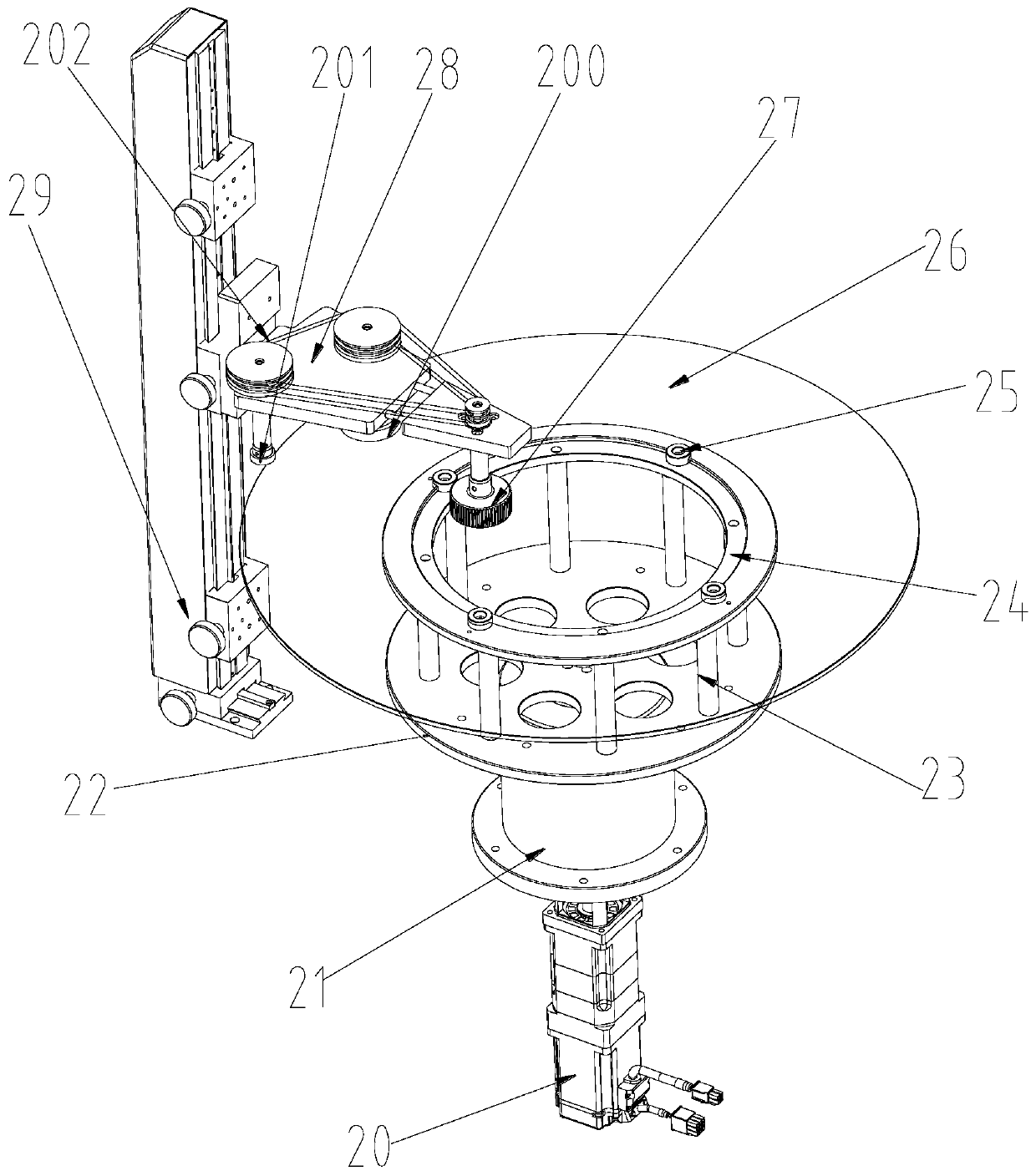 Universal multi-view workpiece flaw disc type inspection machine based on multi-color light source