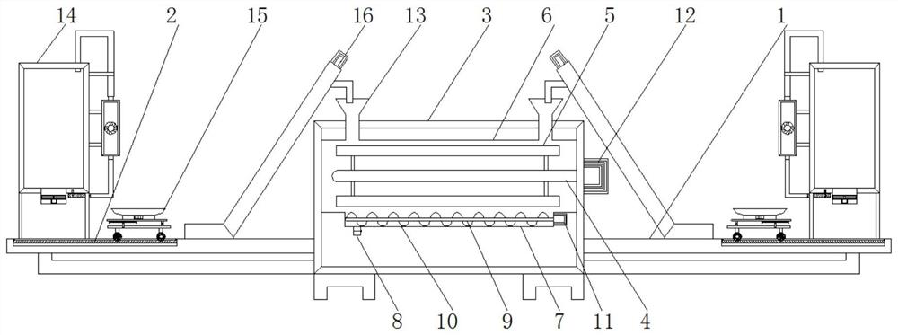 Colored cast film ingredient equal-ratio mixing device for cast film production and processing