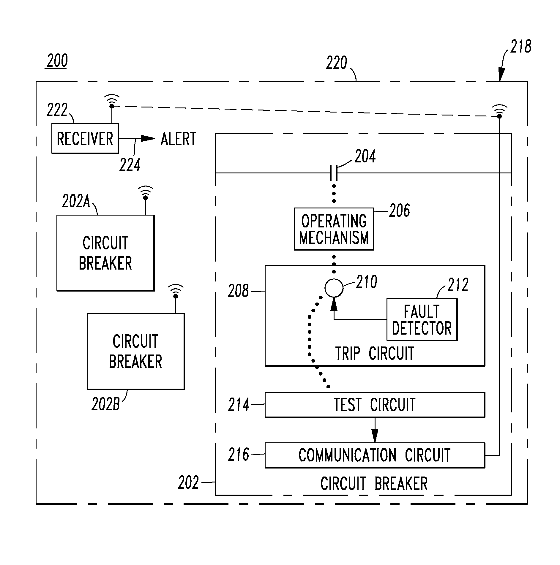 Electrical switching apparatus including a trip coil open circuit test circuit and system including the same