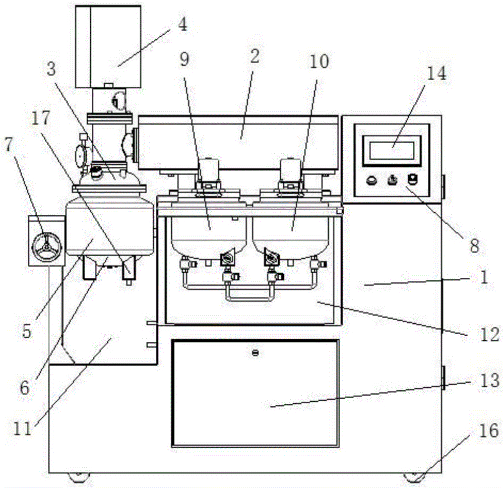 Laboratory-type vacuum homogenizing and emulsifying machine