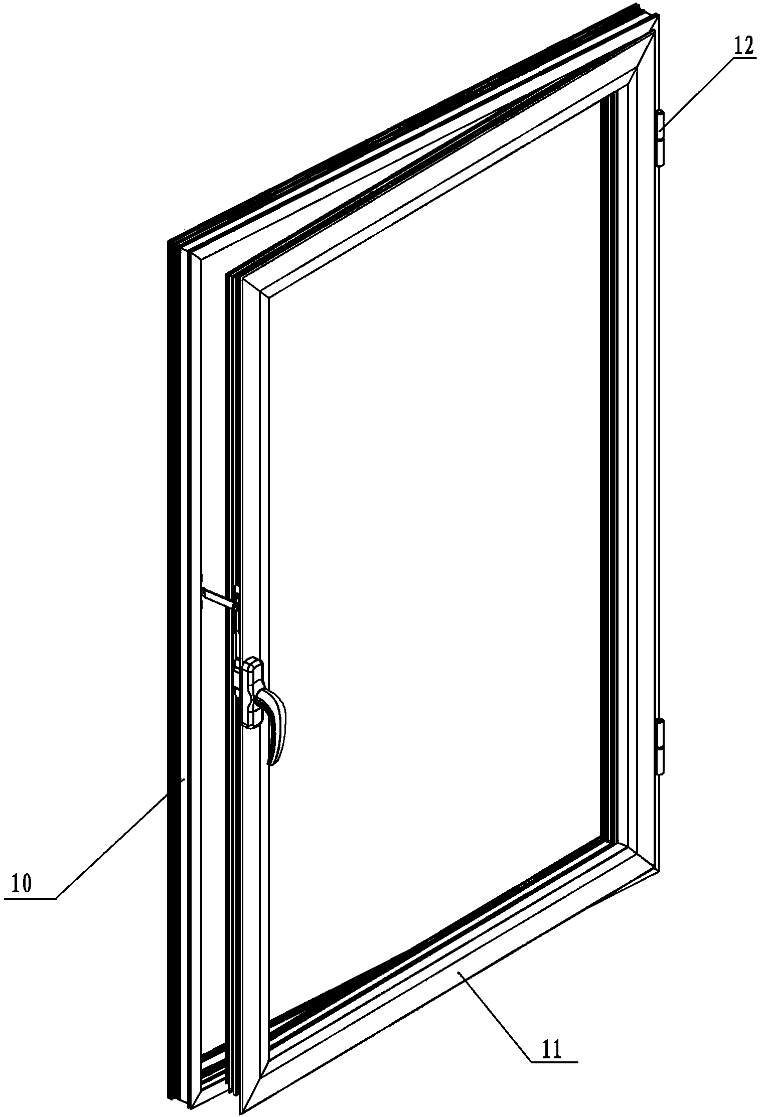 Casement window hardware device with limiting and security-protection functions, and window body