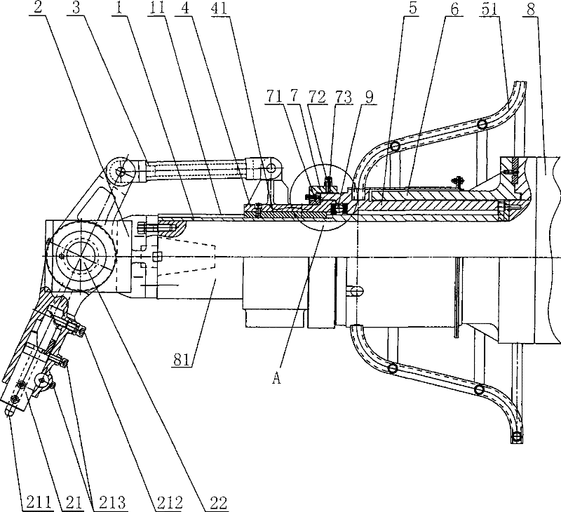 Spherical surface hole boring and milling mechanism