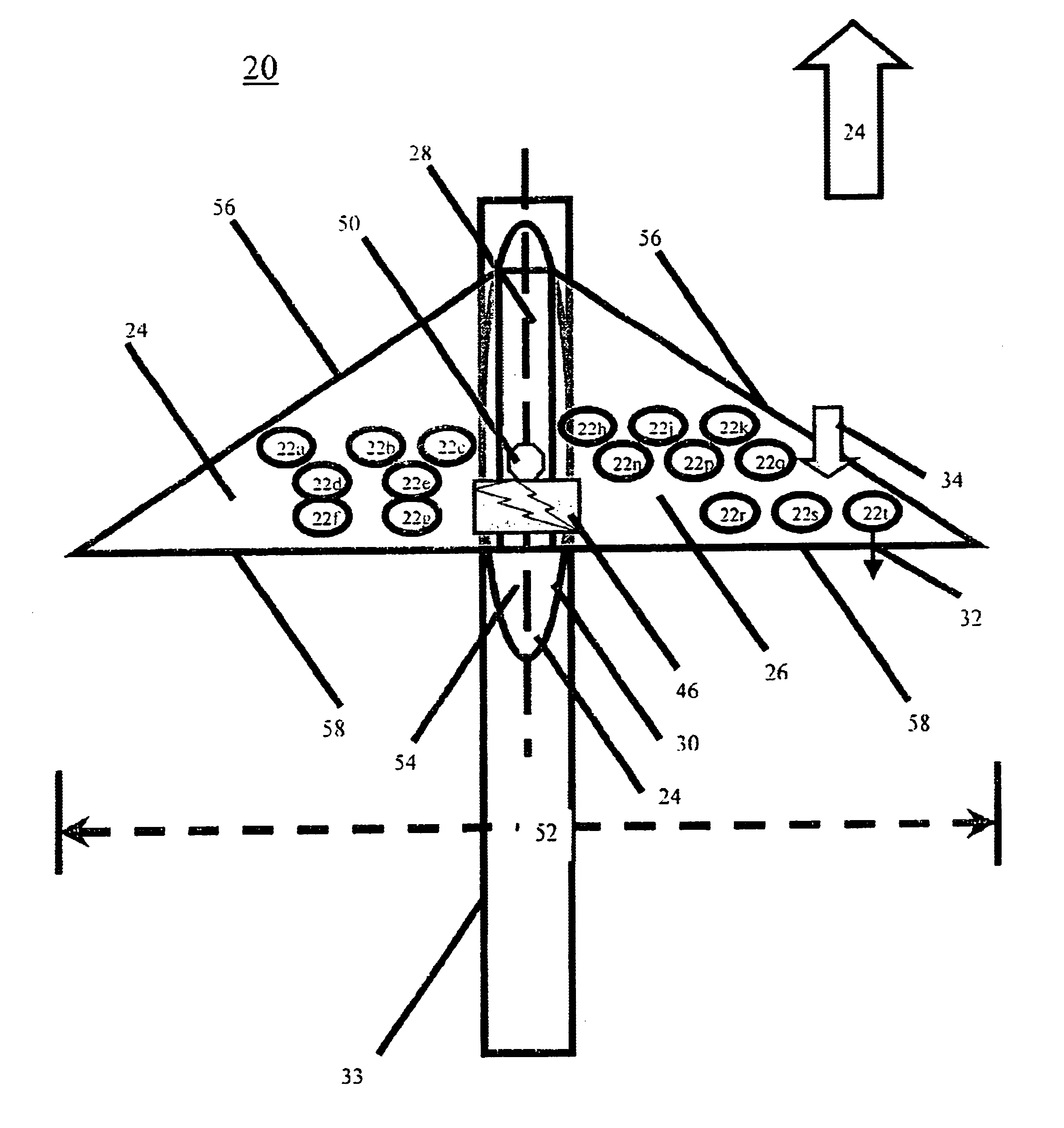 Aerial vehicle controlled and propelled by oscillatory momentum generators and method of flying a vehicle