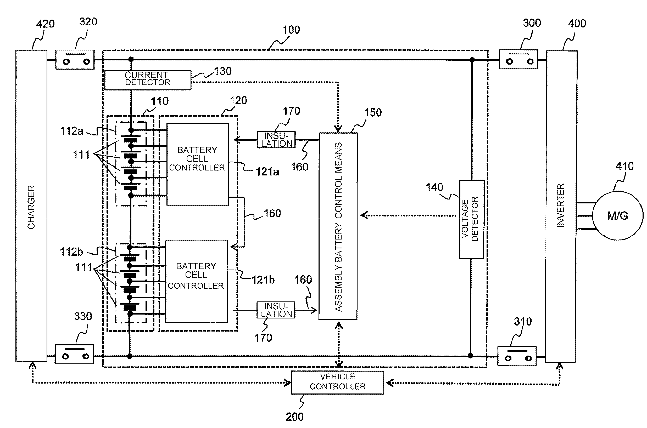 Electric storage cell control circuit