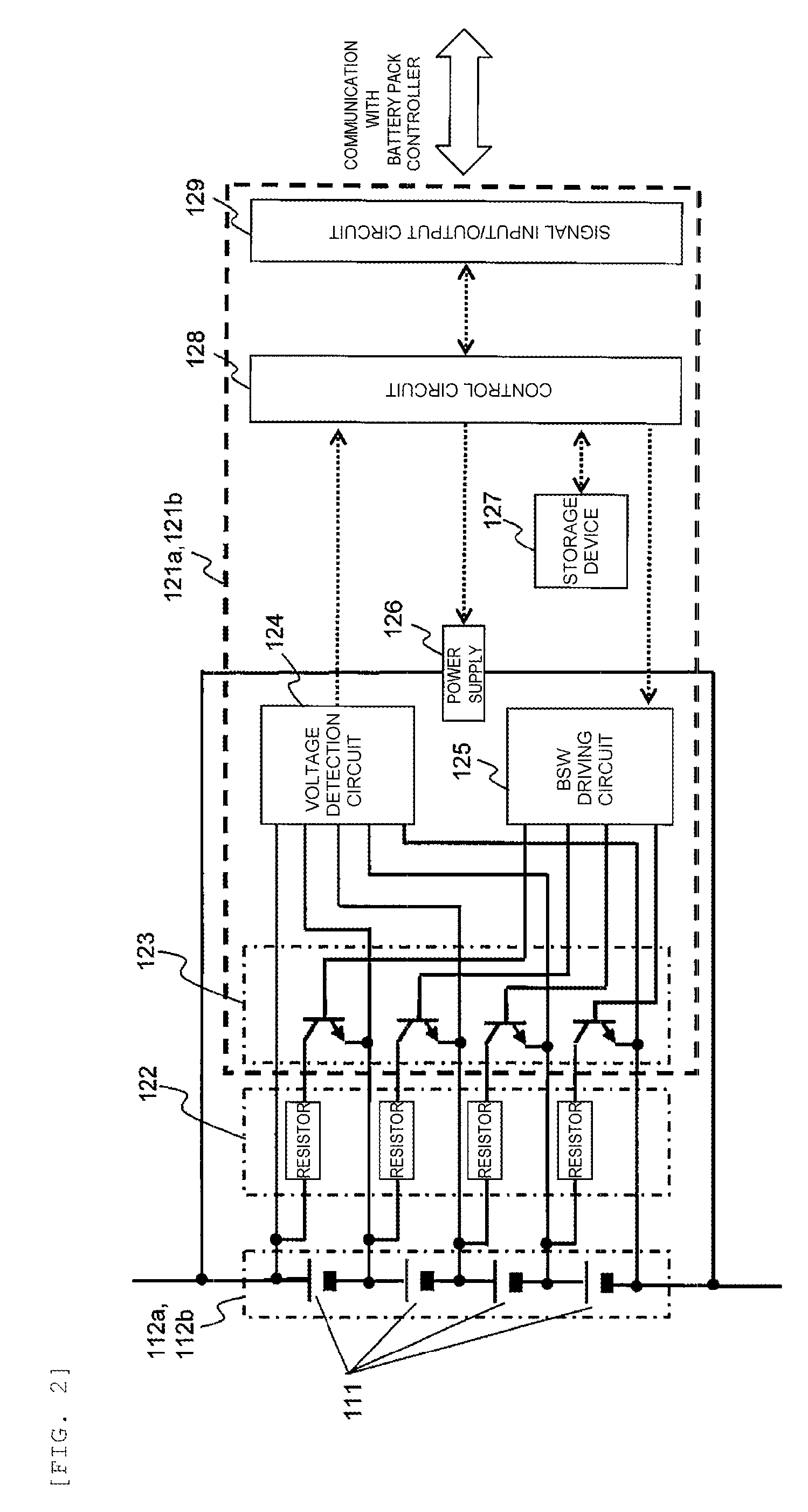 Electric storage cell control circuit