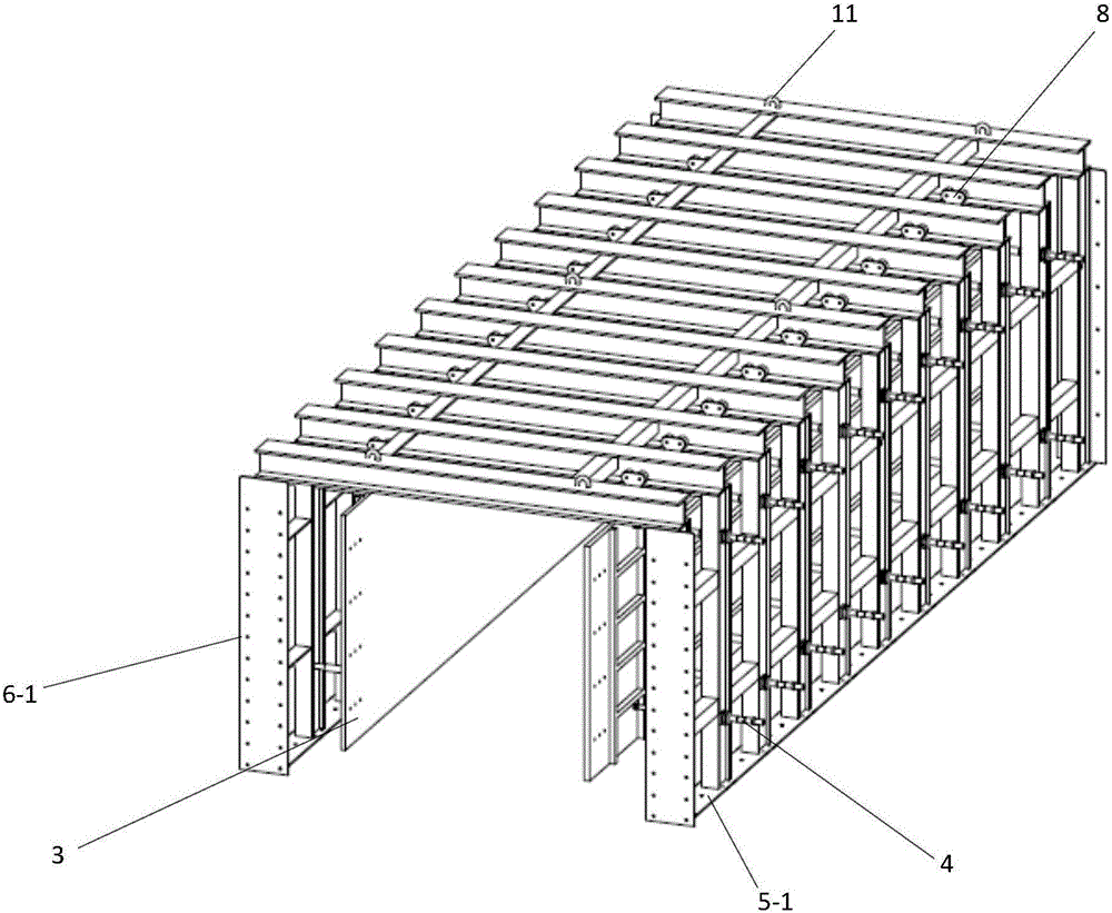 Rapid assembling movable type template system of straddle type monorail transit rail beam