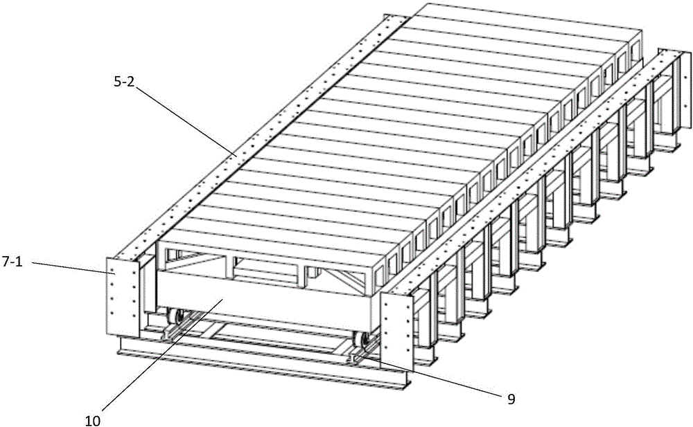 Rapid assembling movable type template system of straddle type monorail transit rail beam