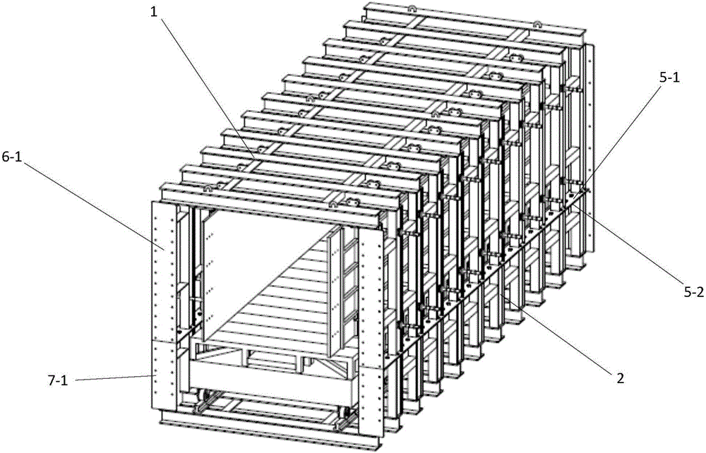 Rapid assembling movable type template system of straddle type monorail transit rail beam