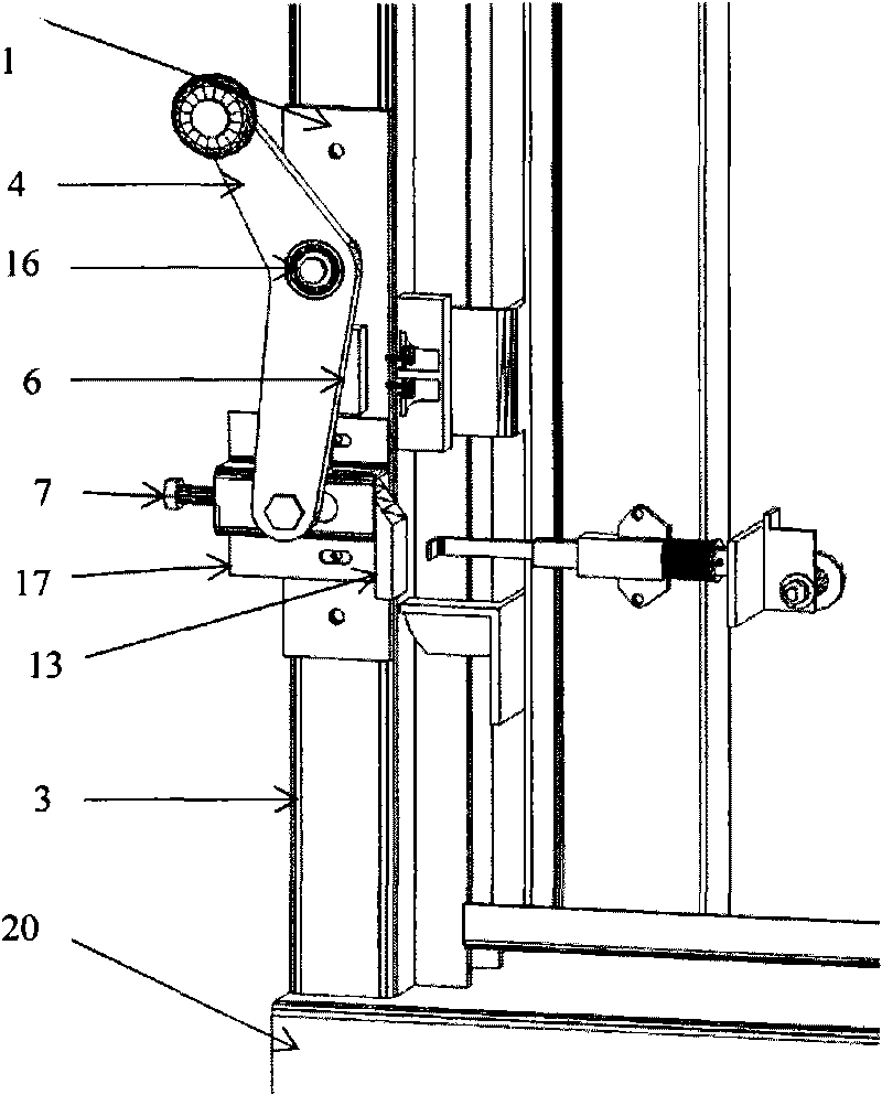 Elevator door lock device of vertical sliding door