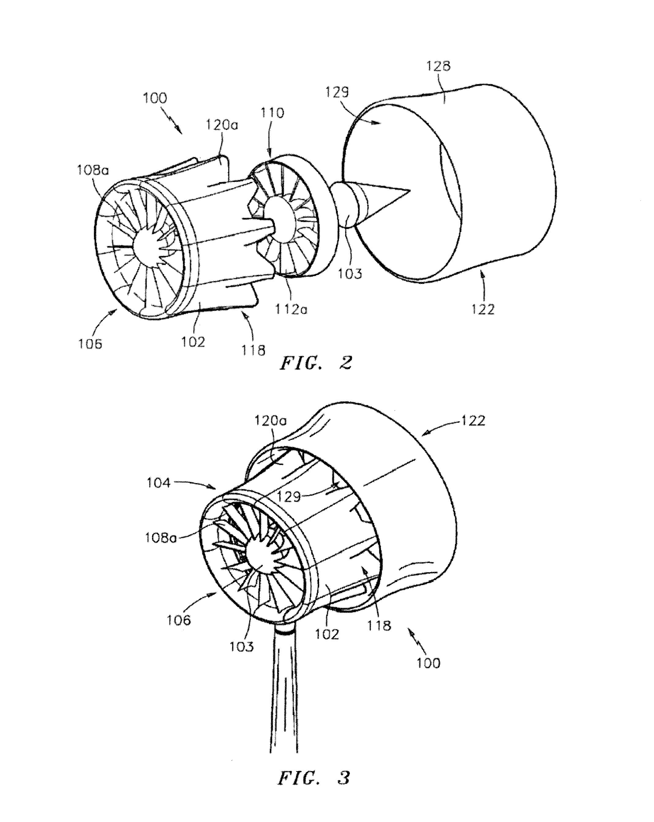 Turbine with mixers and ejectors