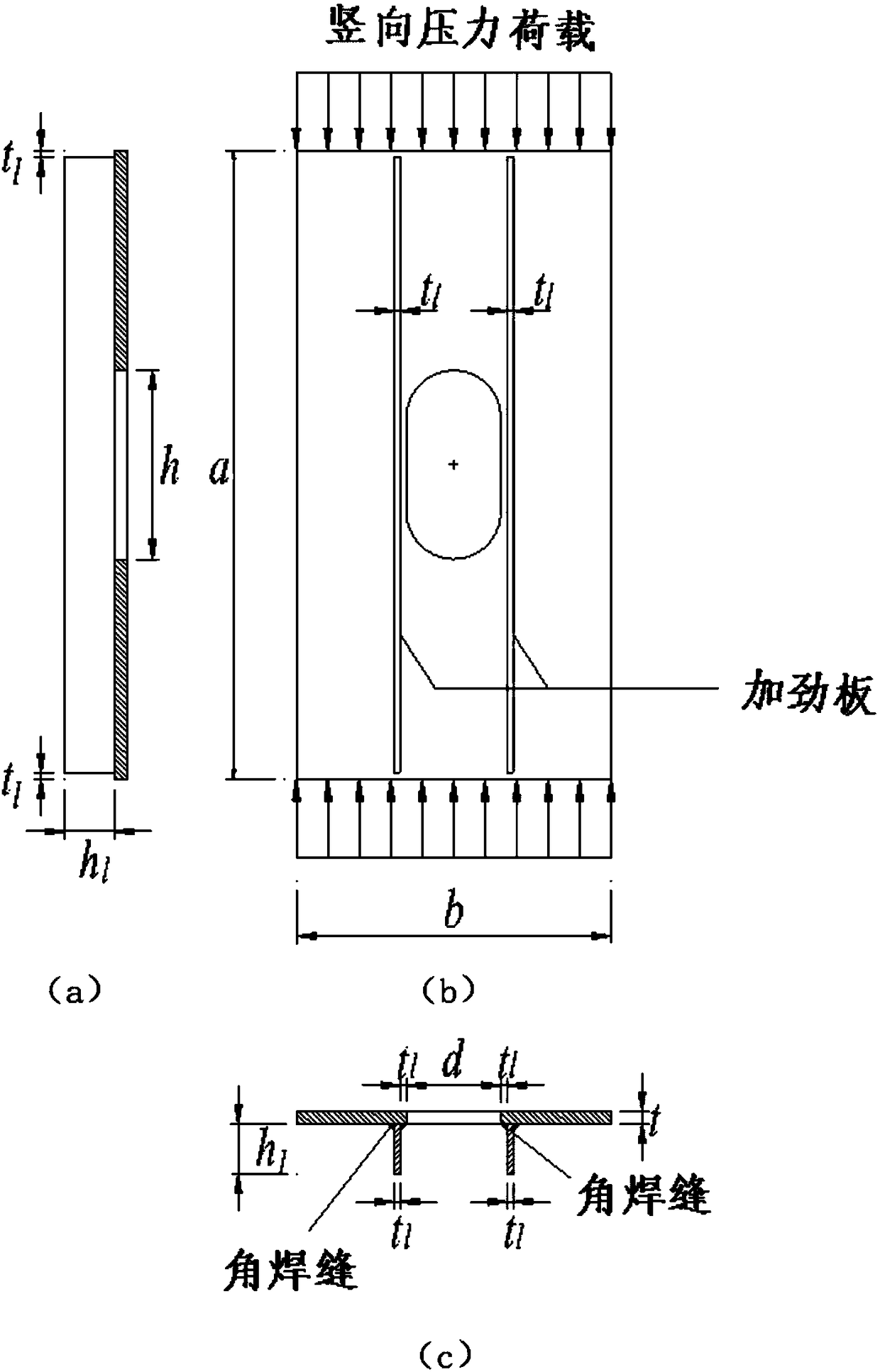 Hole edge reinforcement method of steel plate with oblong holes under uniaxial compression