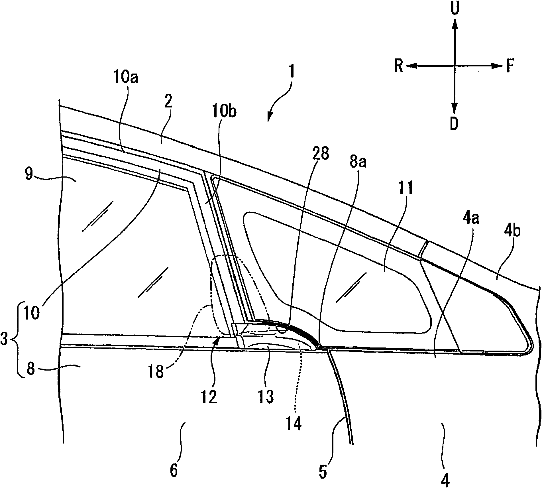 Vehicle door mirror mounting structure