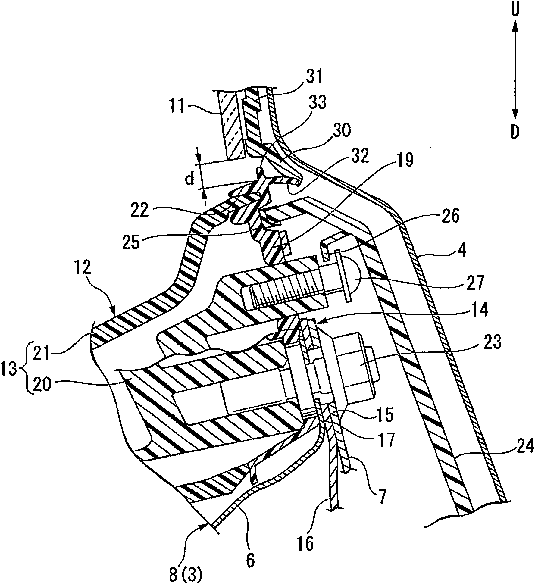 Vehicle door mirror mounting structure