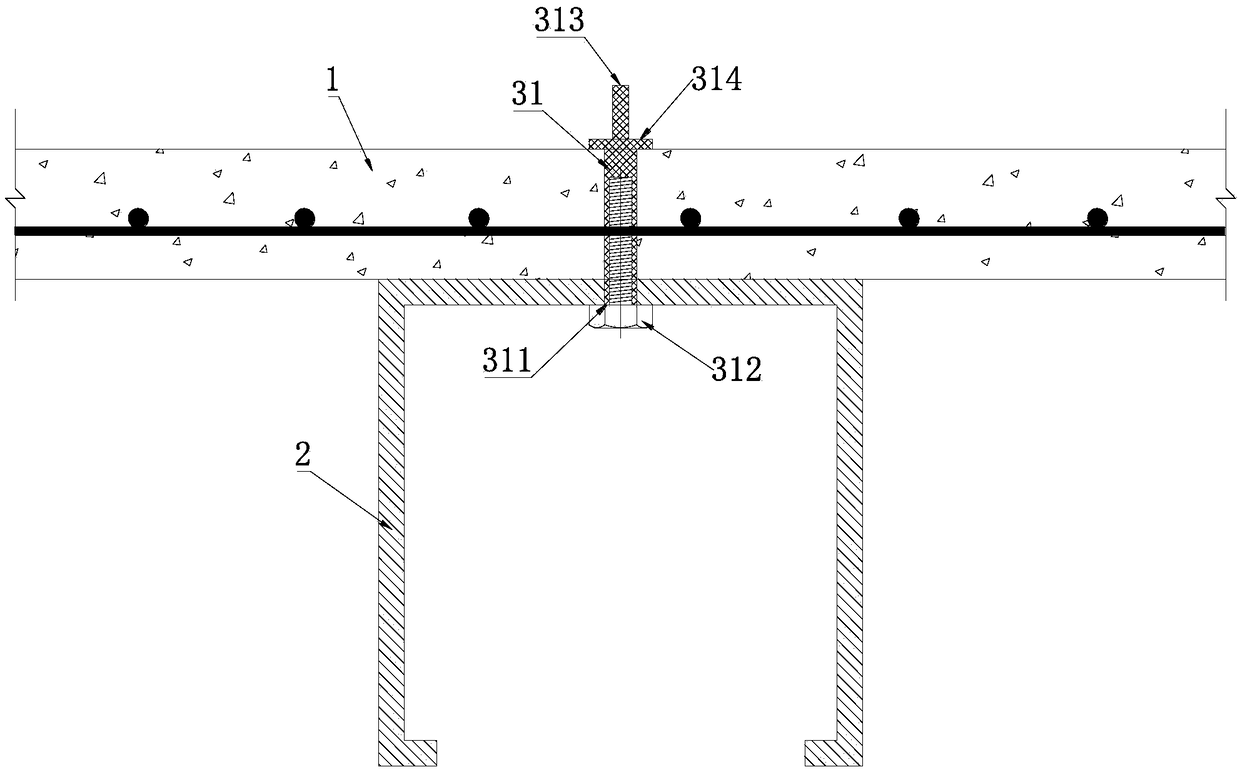 Combined prefabricated base board and composite floor slab structure and composite floor slab construction method
