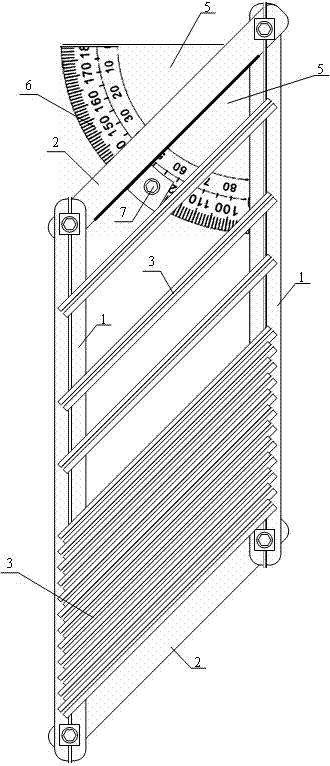 Large-scale multi-angle template allowing one-step cutting