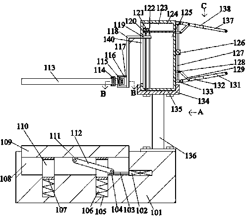 Pedestrian blocking device of property management vehicle