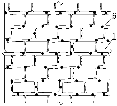 Dry-brick rubble wall anti-seismic reinforcement and energy-saving modification integrating method