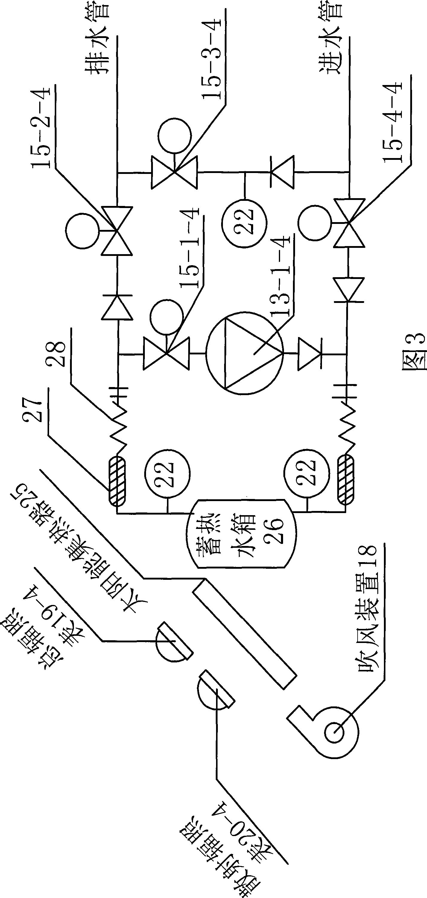 Automatic constant temperature testing system for solar water heater by water-mixing and water-discharging method