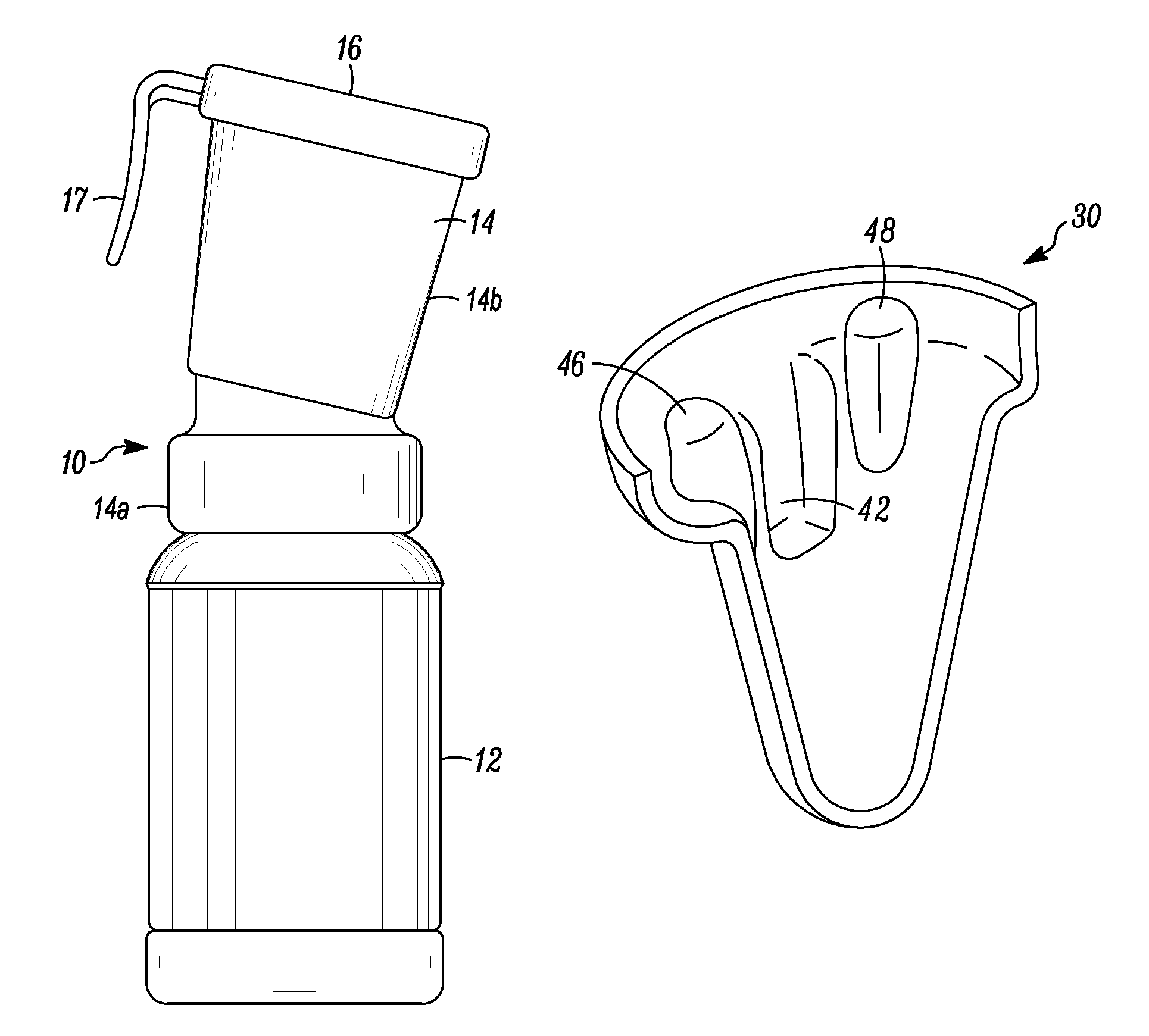 Teat application device with cup portion having limited circumferential extension