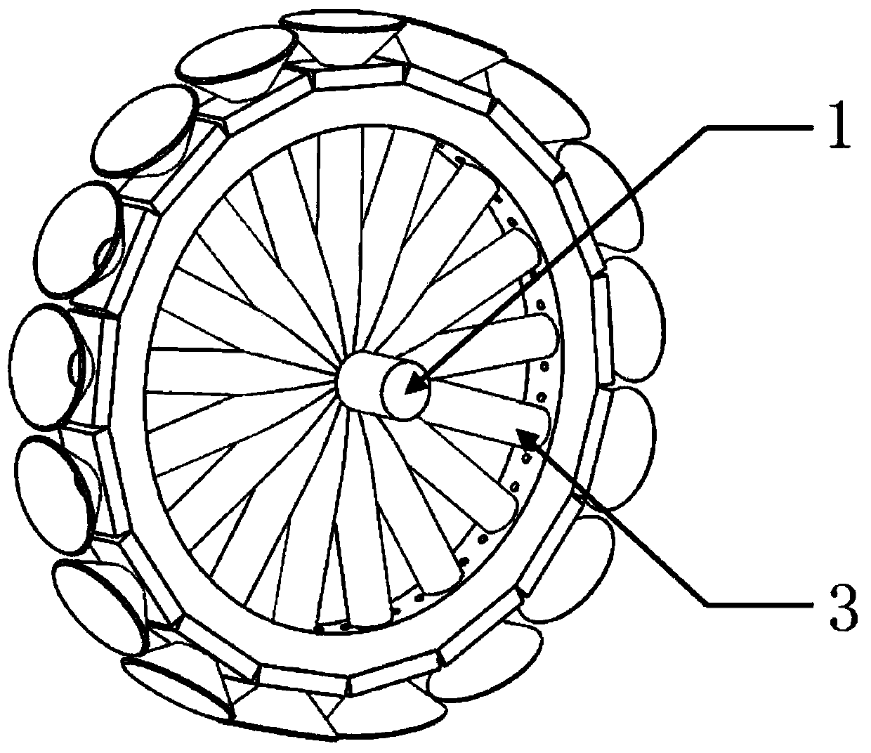 Adsorption-type climbing wheel and work method thereof