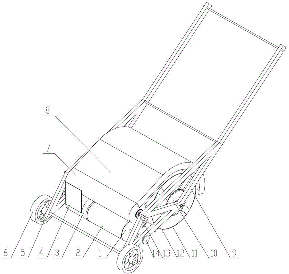 Leaf pickup and compression device for lawns