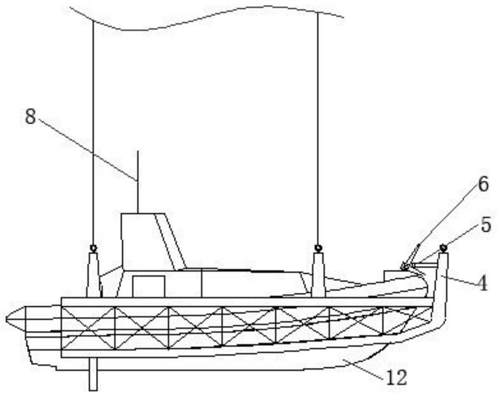 Hanging type small boat retracting and releasing device and method