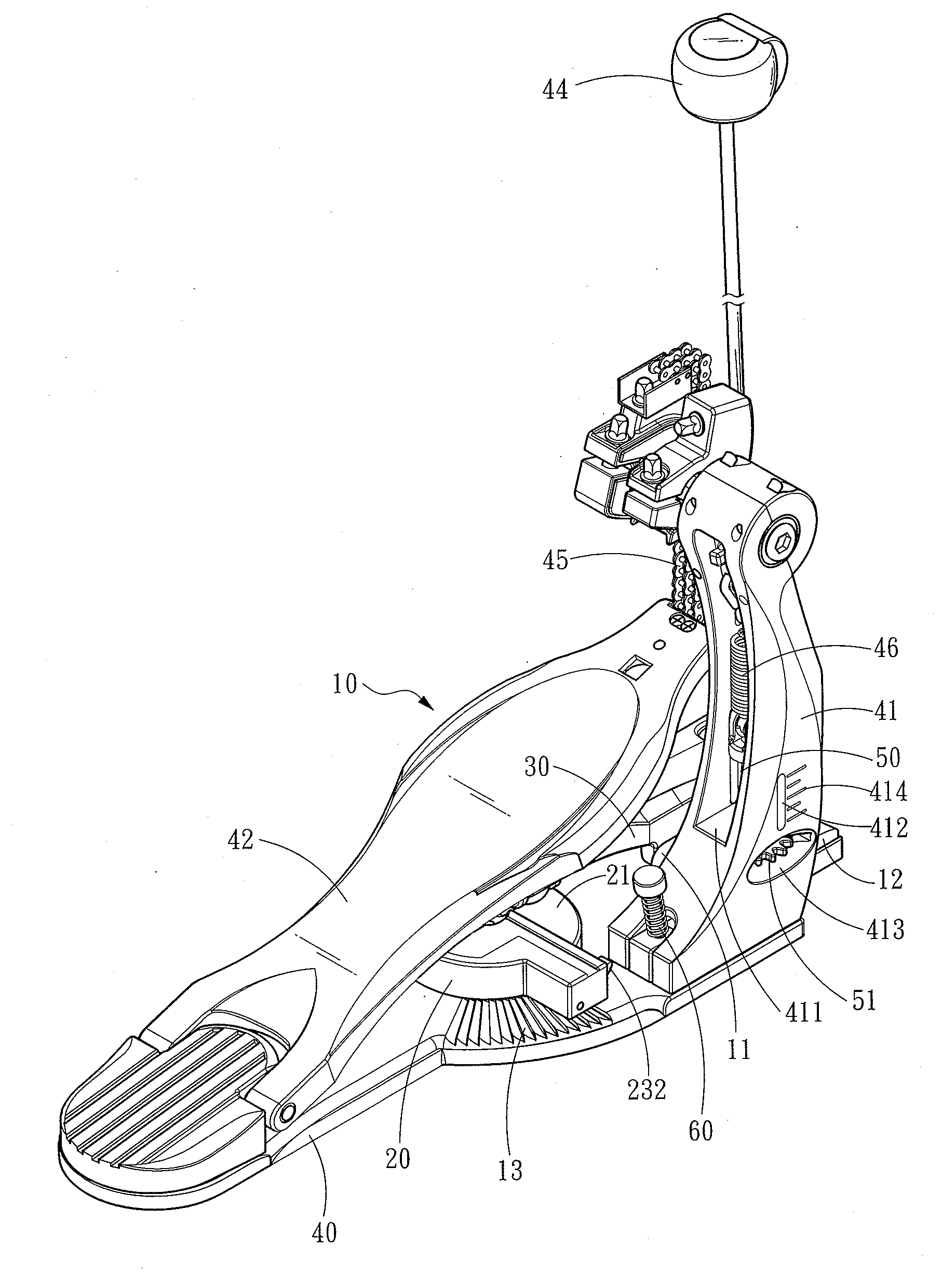 Pedal beating apparatus for musical instruments