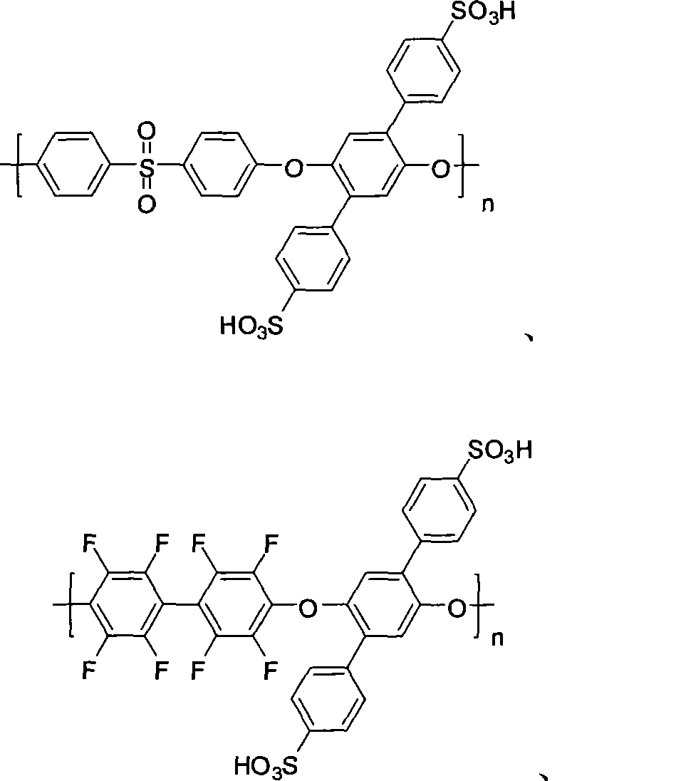 Polyarylether material bearing a sulfonic acid group on a pendant group, and preparation method and application thereof
