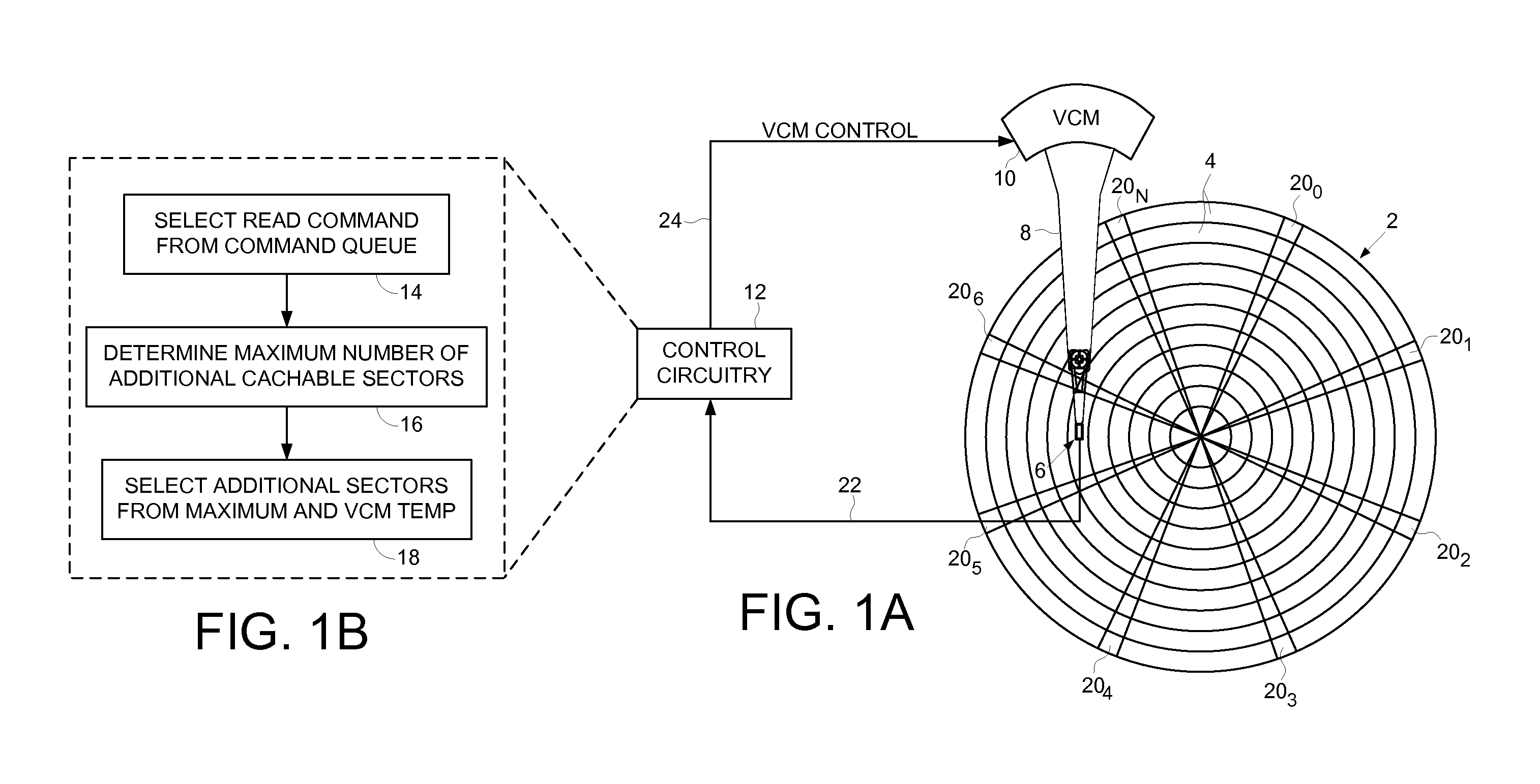 Disk drive adjusting predictive caching based on temperature of voice coil motor