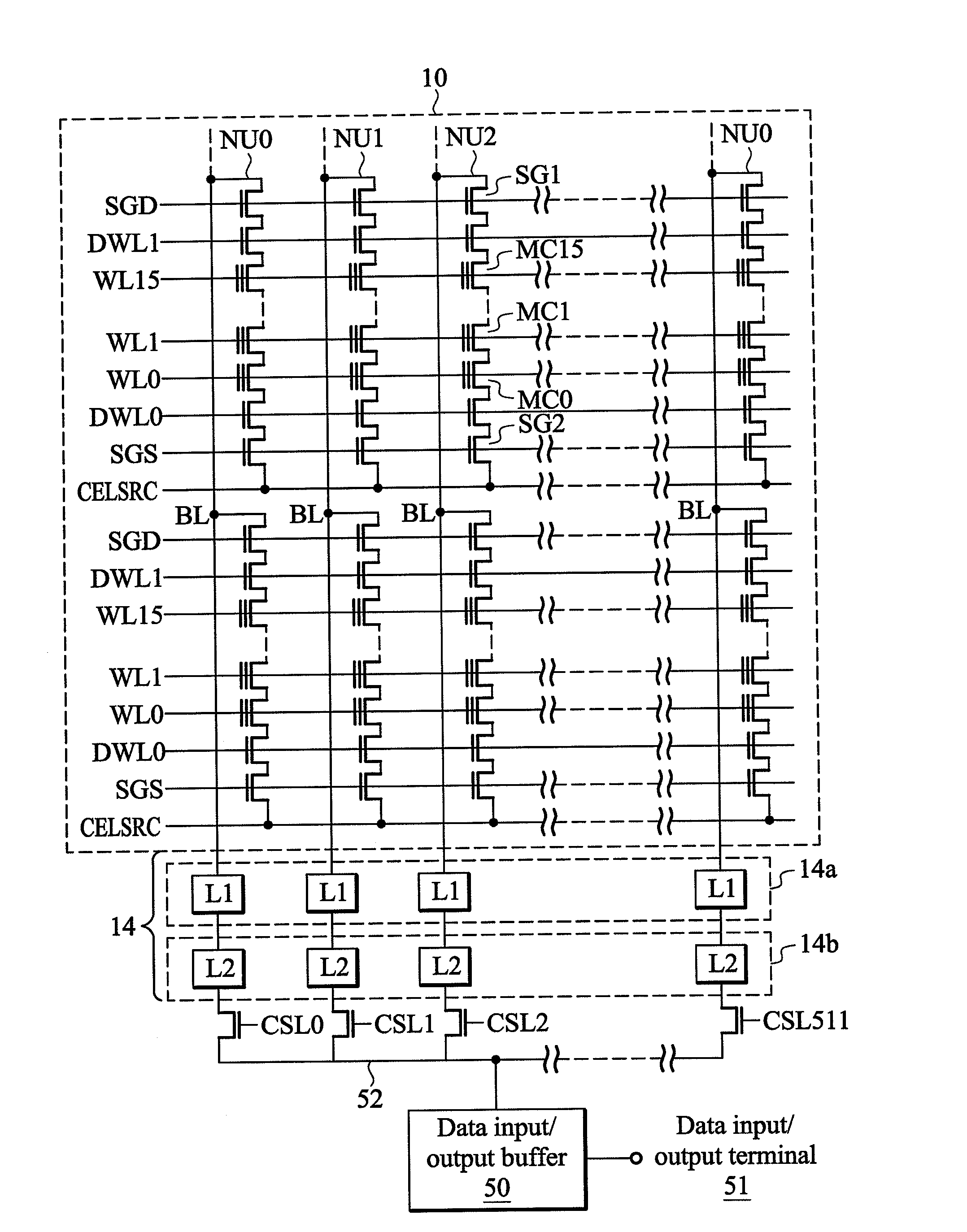 Nonvolatile semiconductor memory device and write-in method thereof