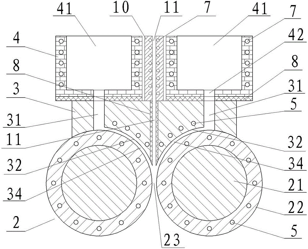Three-layer metal clad plate short process roll forming device and method