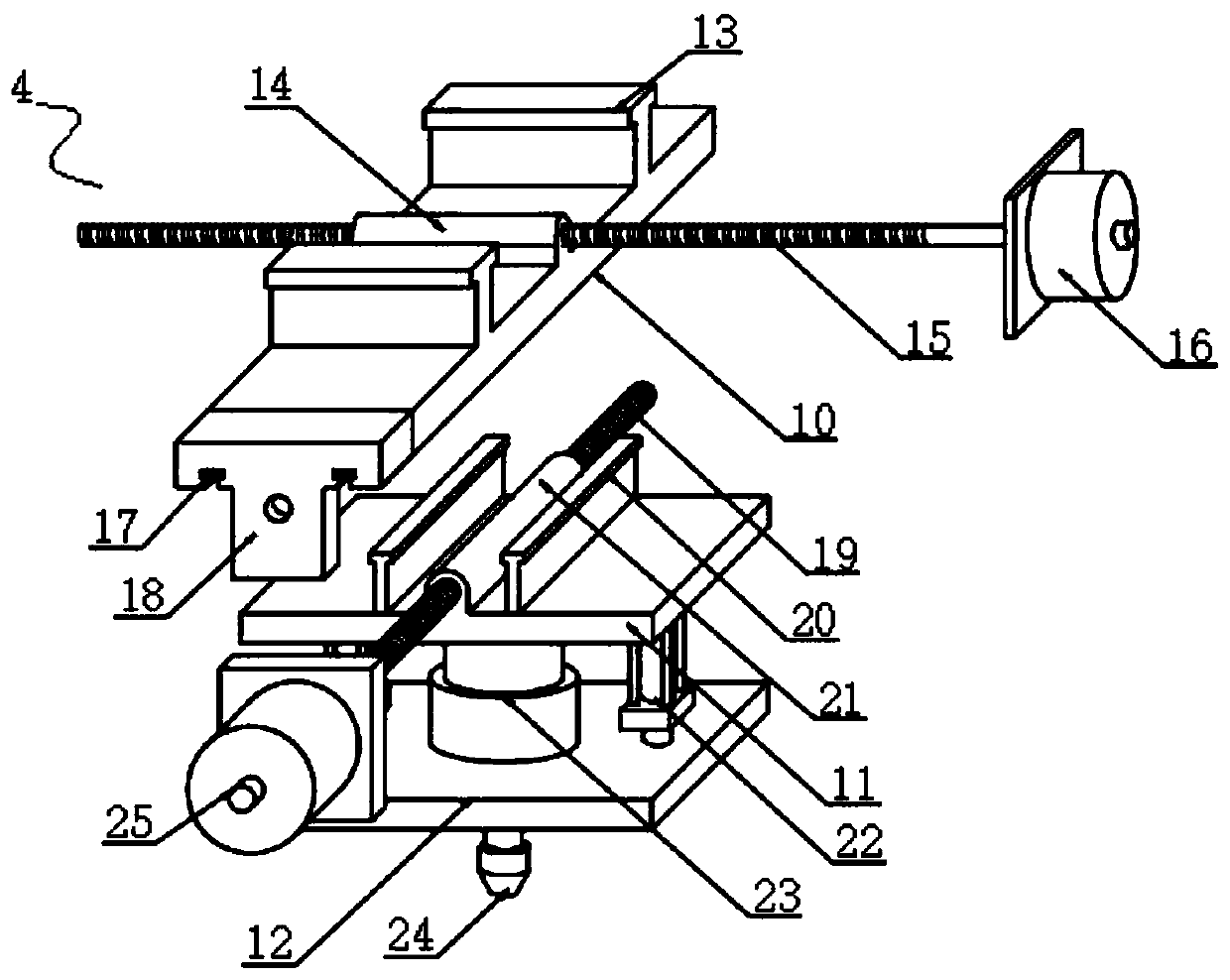 High-precision slotting device applied to production of automobile exhaust manifold