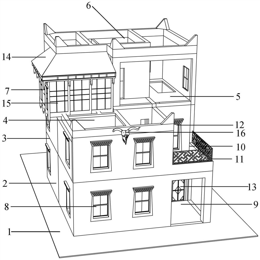 A prefabricated green Tibetan blockhouse and its construction method