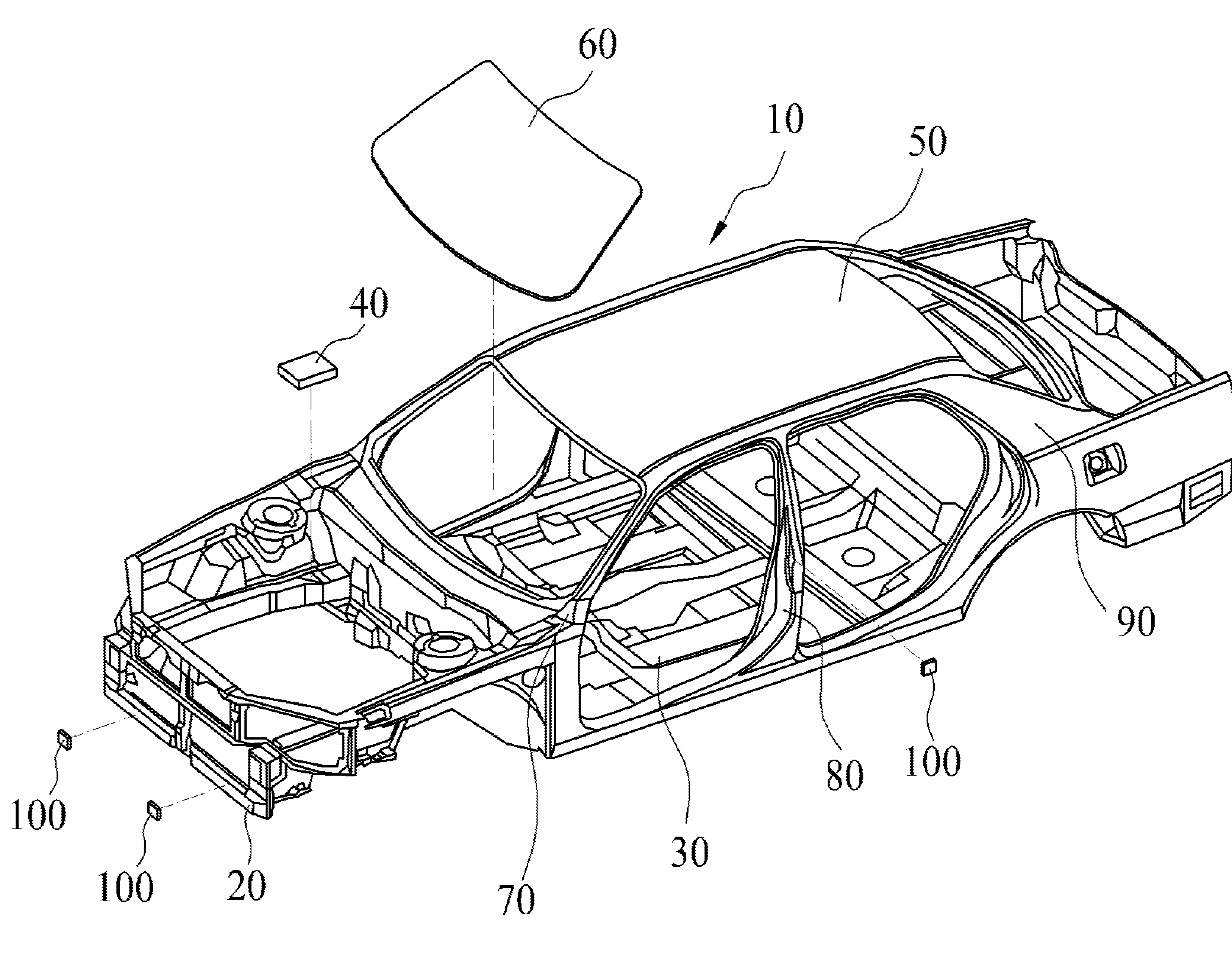 Airbag sensor module and car body integrated with airbag sensor module