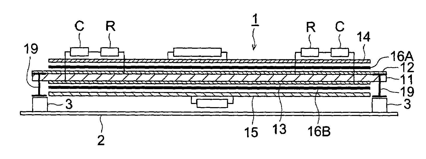 Printed circuit board and method for installing printed circuit board onto electro-conductive housing