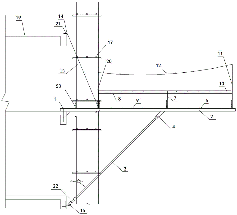 Method for mounting overall steel protective shed cantilever frame