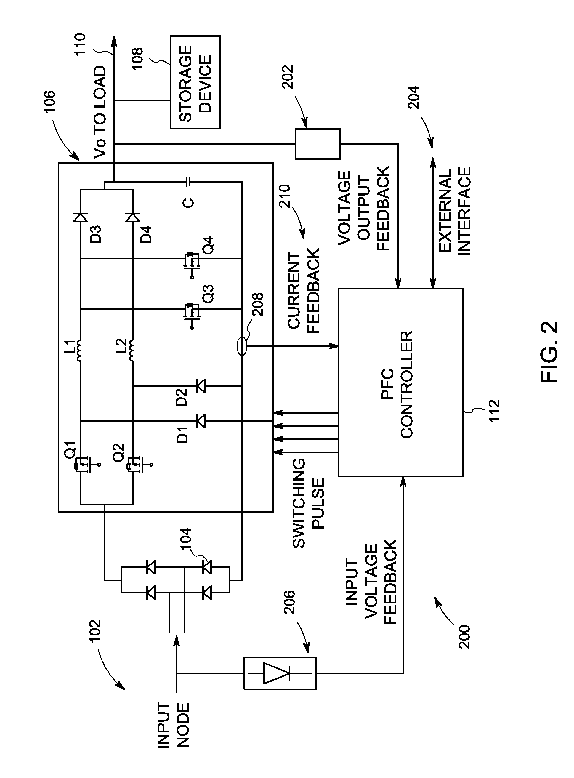Power factor correction (PFC) circuit configured to control high pulse load current and inrush current