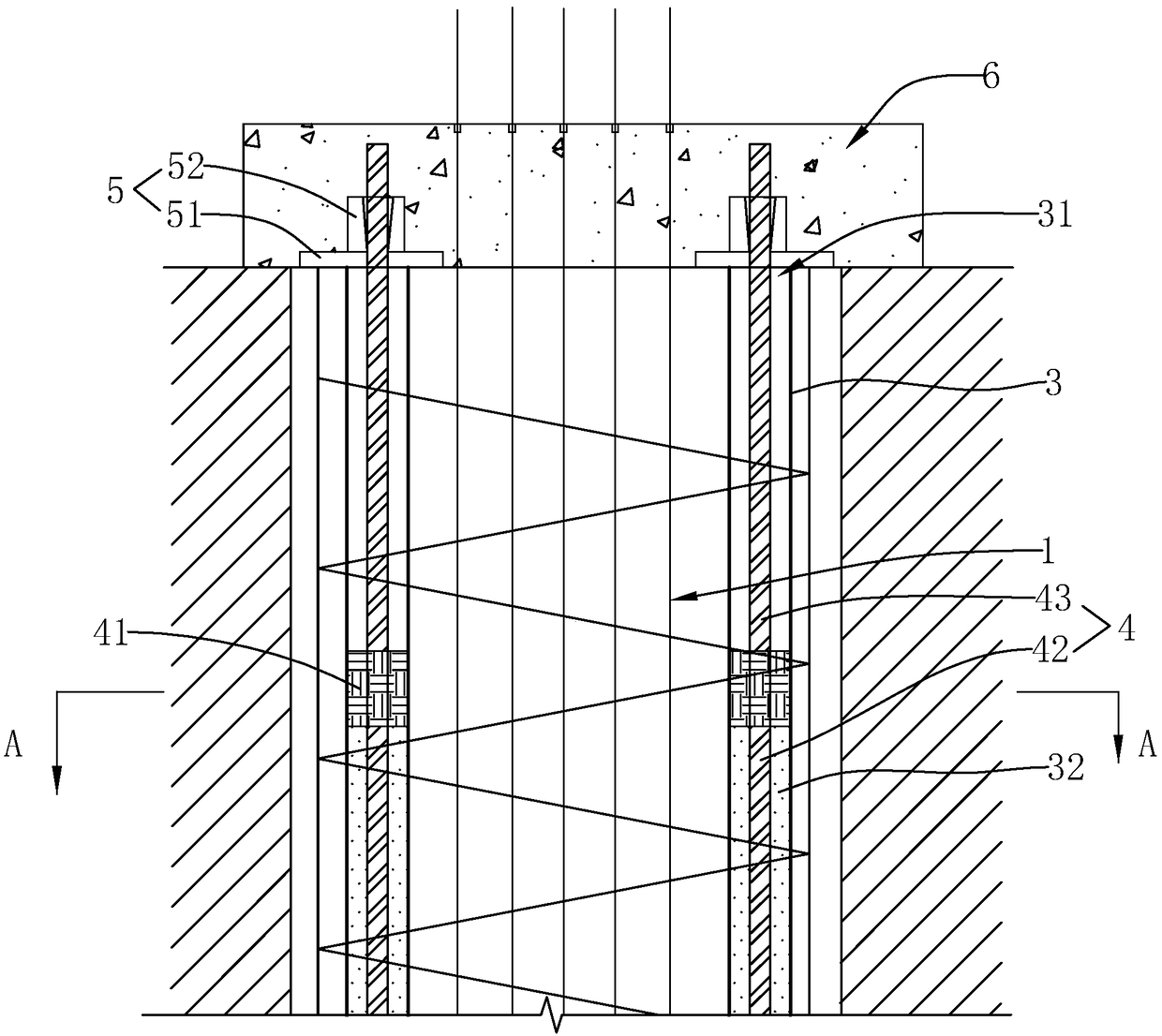 Post-tensioning method up-lift pile used in combination with pile body post-grouting and construction method of up-lift pile