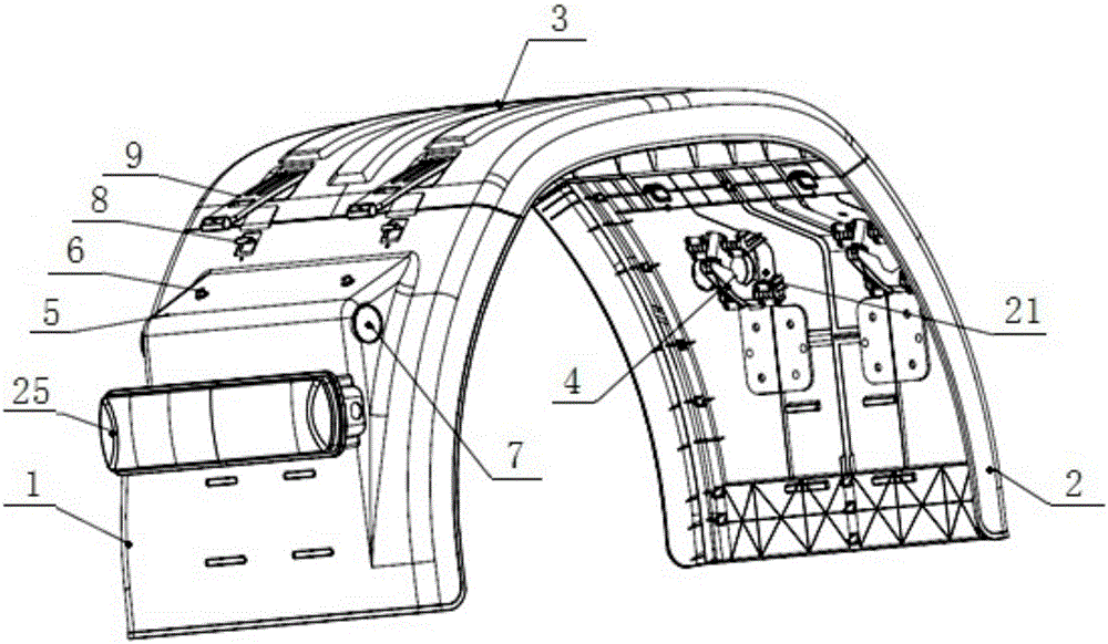 Light-weight overall mud guard assembly
