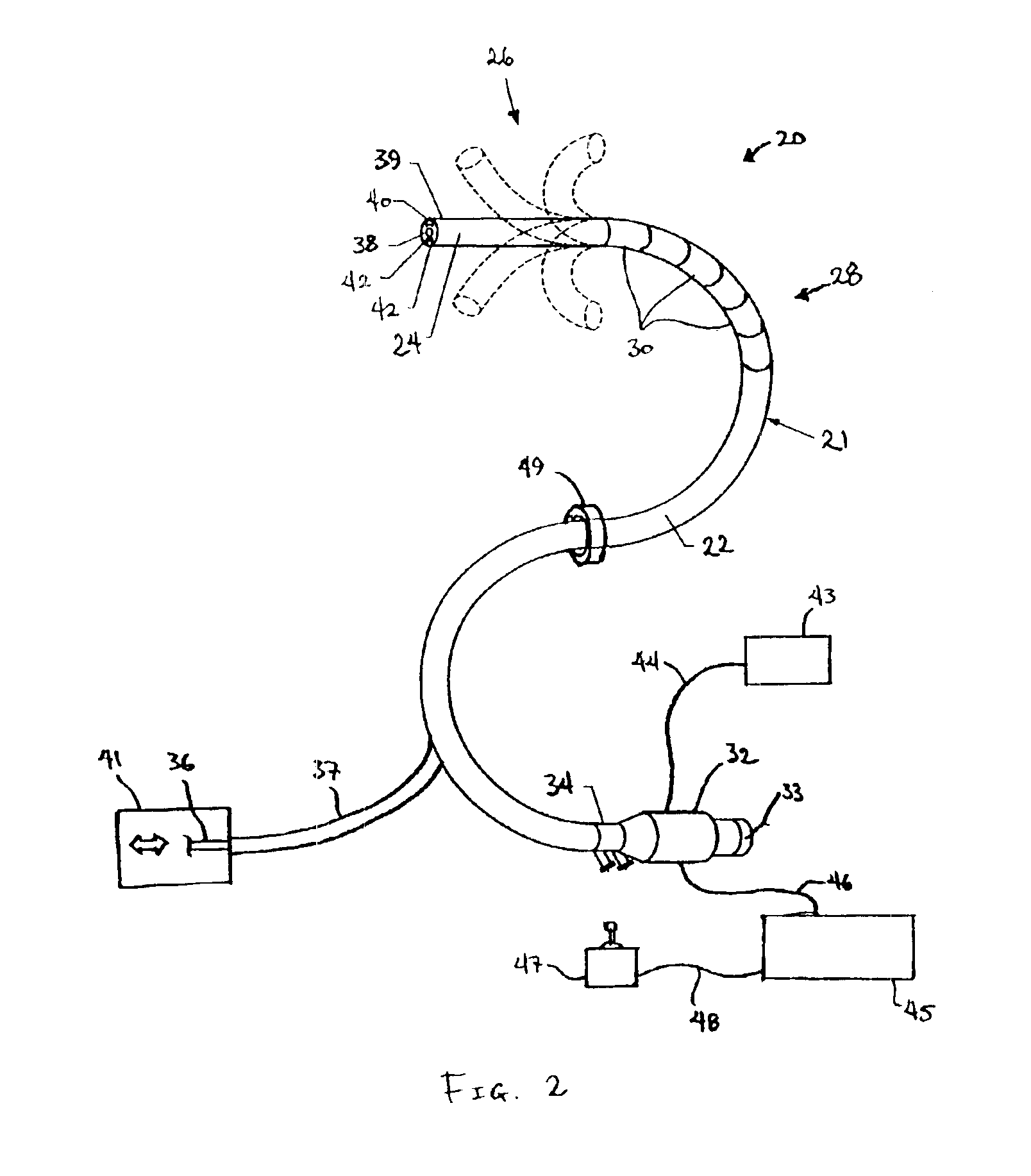 Endoscope with adjacently positioned guiding apparatus